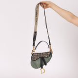 Limited Edition Dior 2019 Beaded Python Mini Saddle with Dior Guitar Strap - FashioNica