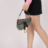 Limited Edition Dior 2019 Beaded Python Mini Saddle with Dior Guitar Strap - FashioNica