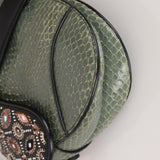 Limited Edition Dior 2019 Beaded Python Mini Saddle with Dior Guitar Strap - FashioNica