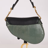 Limited Edition Dior 2019 Beaded Python Mini Saddle with Dior Guitar Strap - FashioNica