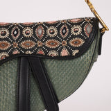 Limited Edition Dior 2019 Beaded Python Mini Saddle with Dior Guitar Strap - FashioNica