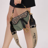 Limited Edition Dior 2019 Beaded Python Mini Saddle with Dior Guitar Strap - FashioNica