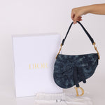 Limited Edition Dior 2019 Medium Tie Dye Printed Denim Saddle Bag - FashioNica