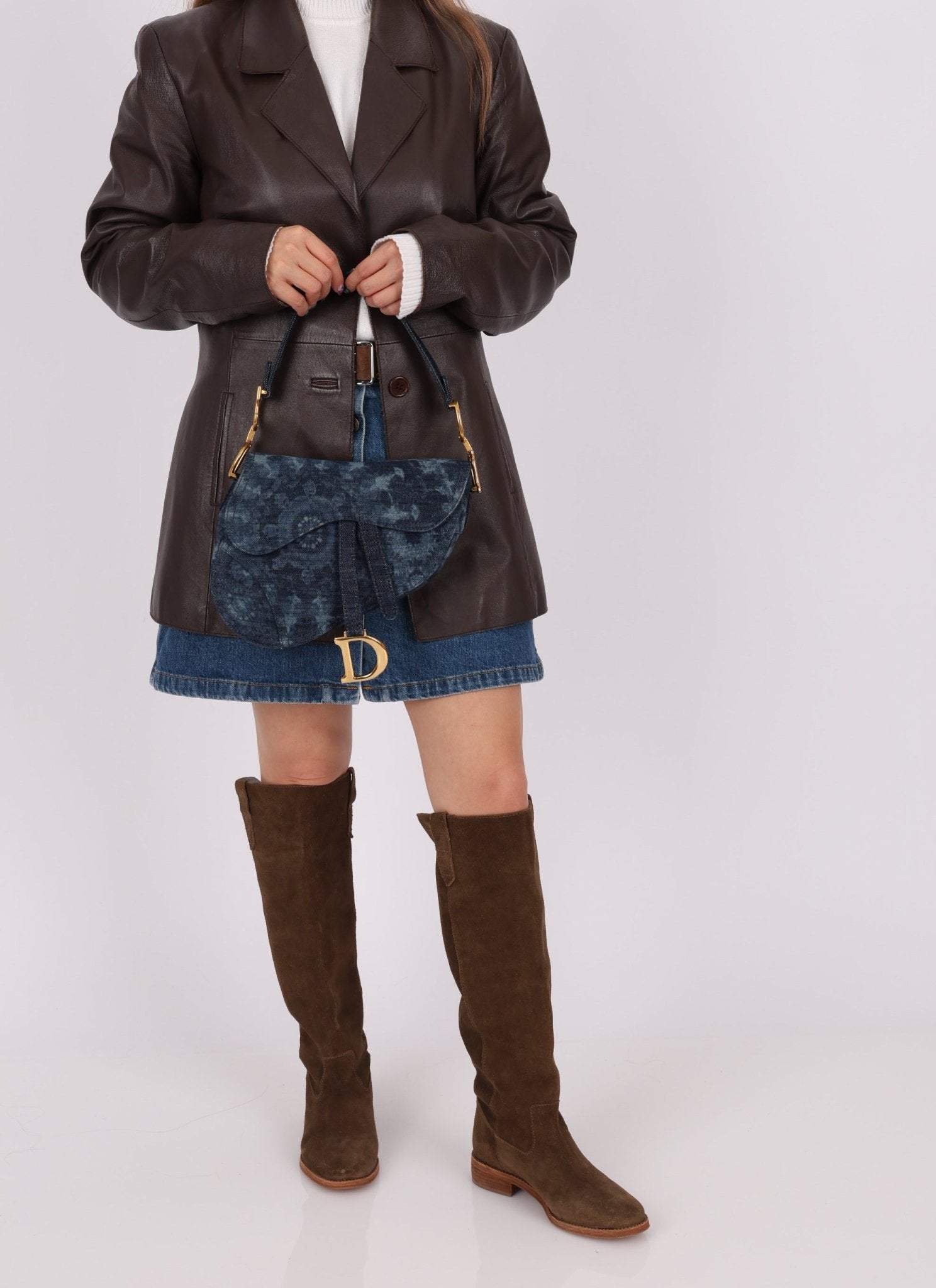 Limited Edition Dior 2019 Medium Tie Dye Printed Denim Saddle Bag - FashioNica