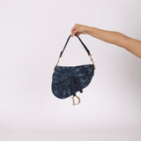 Limited Edition Dior 2019 Medium Tie Dye Printed Denim Saddle Bag - FashioNica