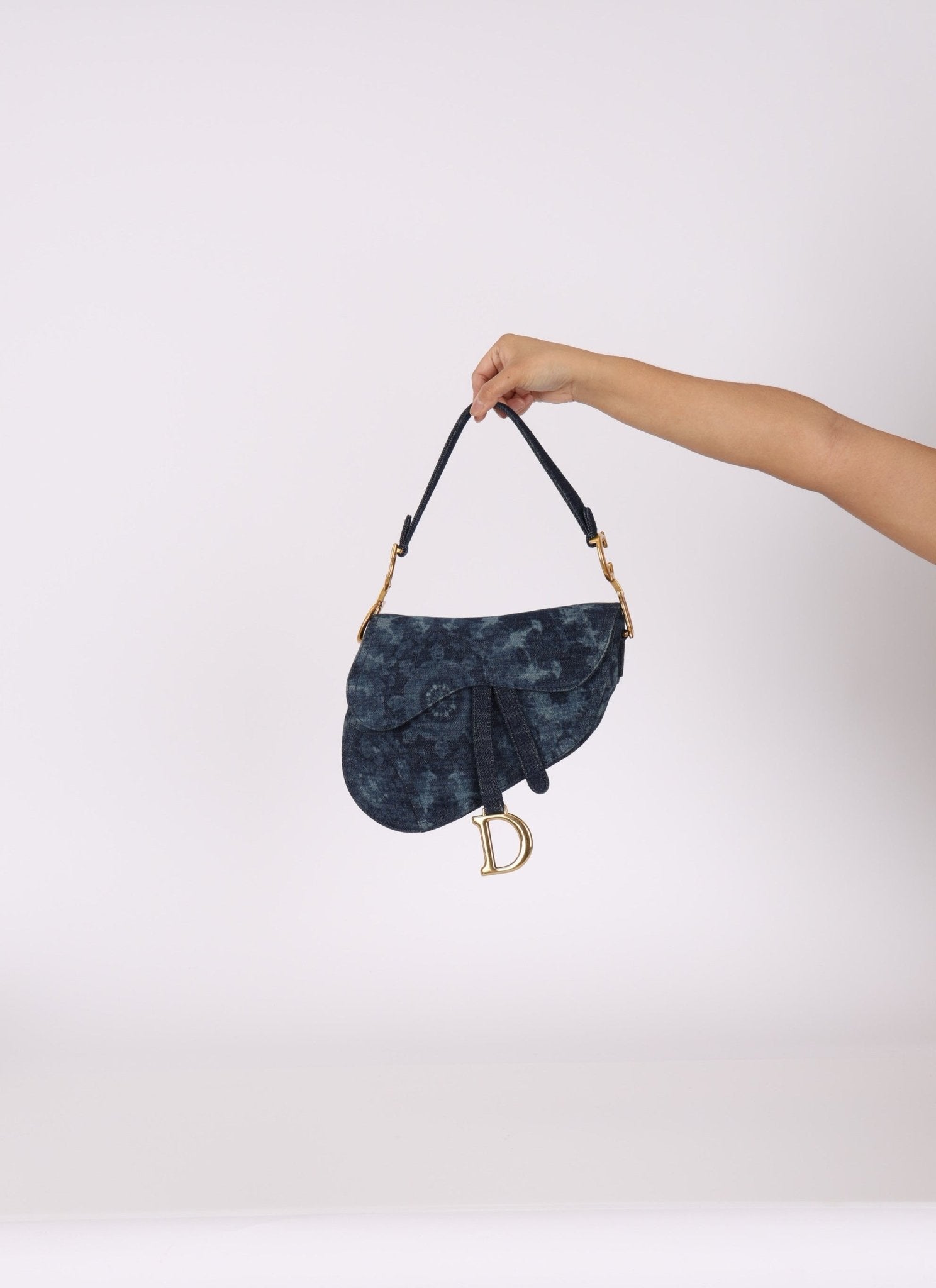 Limited Edition Dior 2019 Medium Tie Dye Printed Denim Saddle Bag - FashioNica