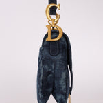 Limited Edition Dior 2019 Medium Tie Dye Printed Denim Saddle Bag - FashioNica