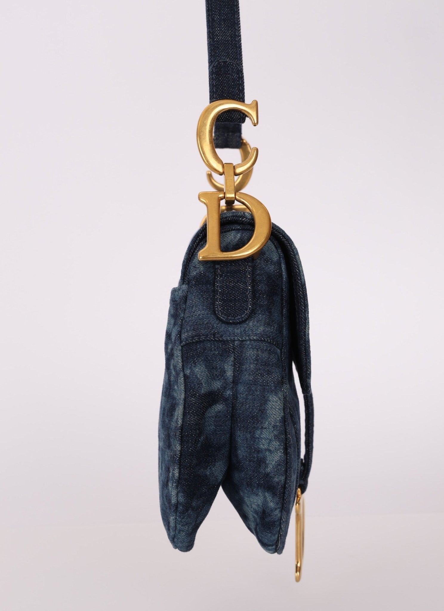 Limited Edition Dior 2019 Medium Tie Dye Printed Denim Saddle Bag - FashioNica