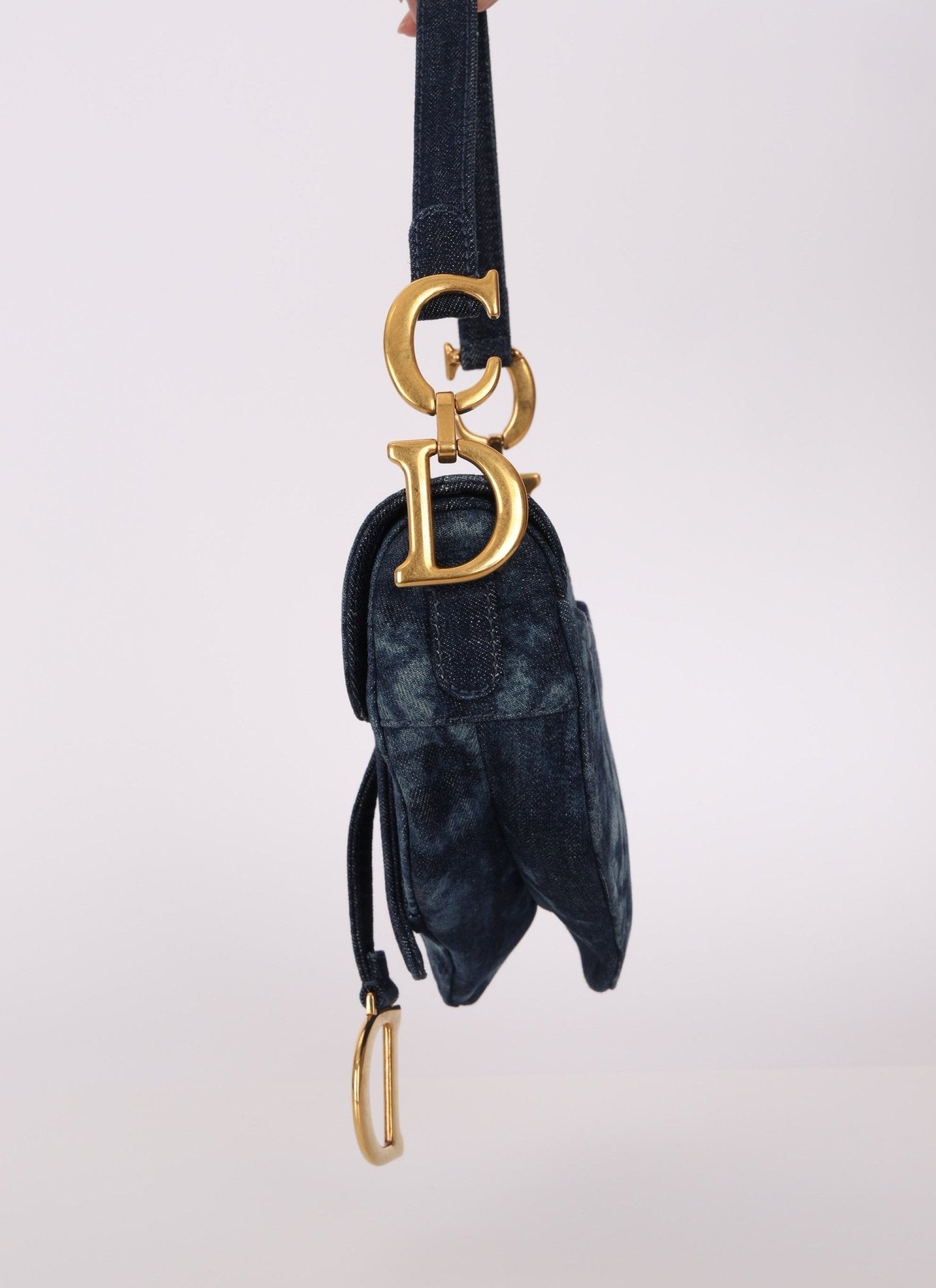 Limited Edition Dior 2019 Medium Tie Dye Printed Denim Saddle Bag - FashioNica