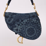 Limited Edition Dior 2019 Medium Tie Dye Printed Denim Saddle Bag - FashioNica
