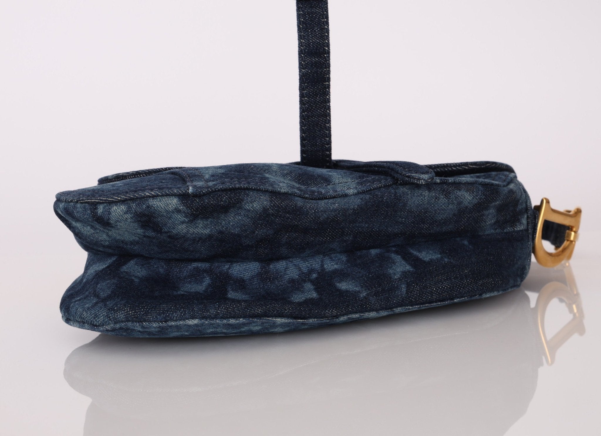 Limited Edition Dior 2019 Medium Tie Dye Printed Denim Saddle Bag - FashioNica
