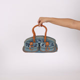 Limited Edition Dior John Galliano 2005 Denim Embroidered Dectective Bag - FashioNica