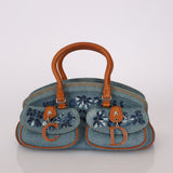 Limited Edition Dior John Galliano 2005 Denim Embroidered Dectective Bag - FashioNica