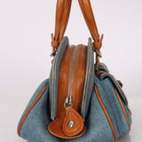 Limited Edition Dior John Galliano 2005 Denim Embroidered Dectective Bag - FashioNica
