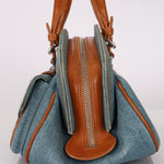 Limited Edition Dior John Galliano 2005 Denim Embroidered Dectective Bag - FashioNica