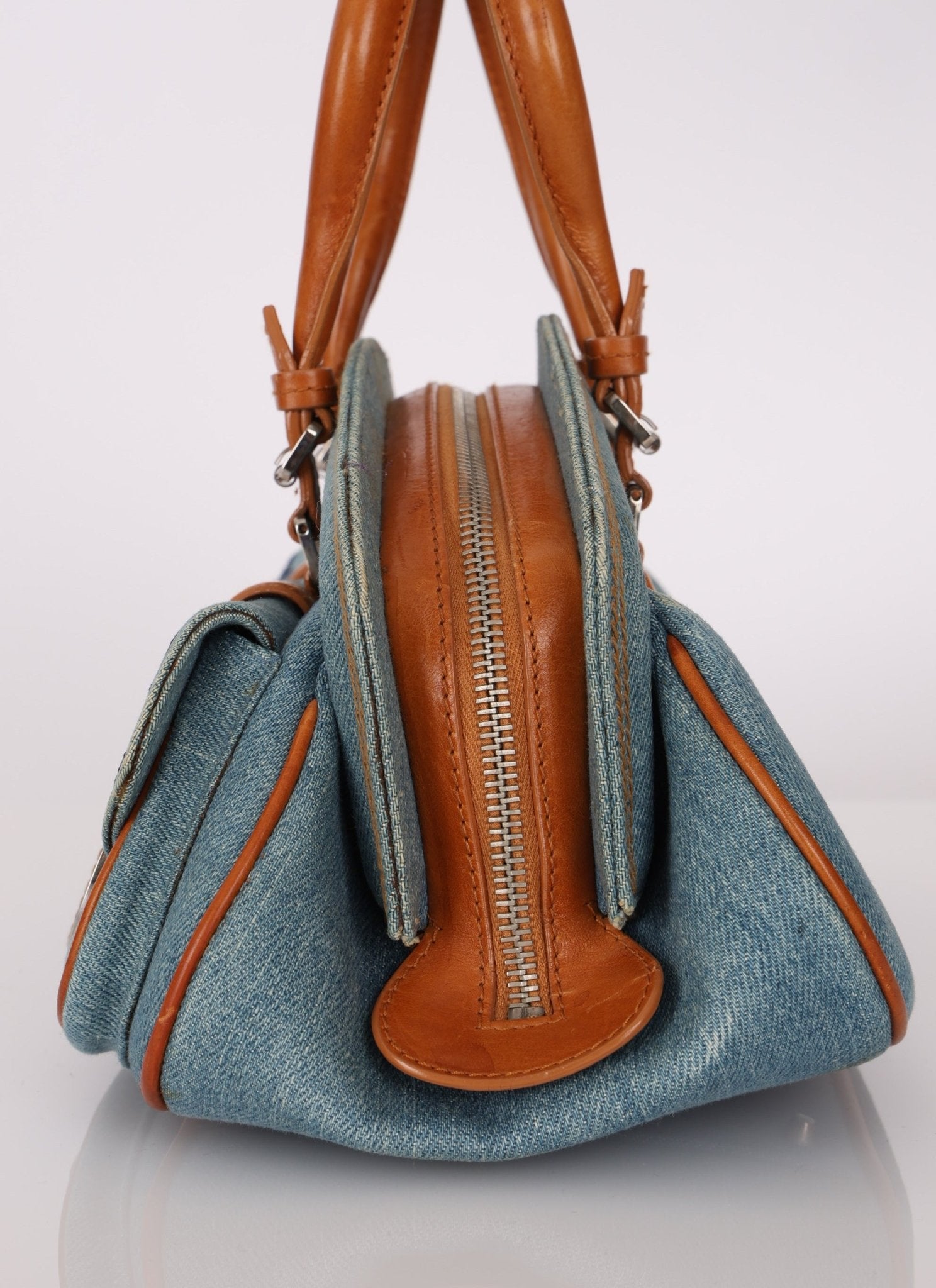 Limited Edition Dior John Galliano 2005 Denim Embroidered Dectective Bag - FashioNica