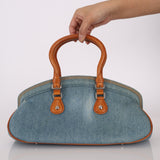 Limited Edition Dior John Galliano 2005 Denim Embroidered Dectective Bag - FashioNica