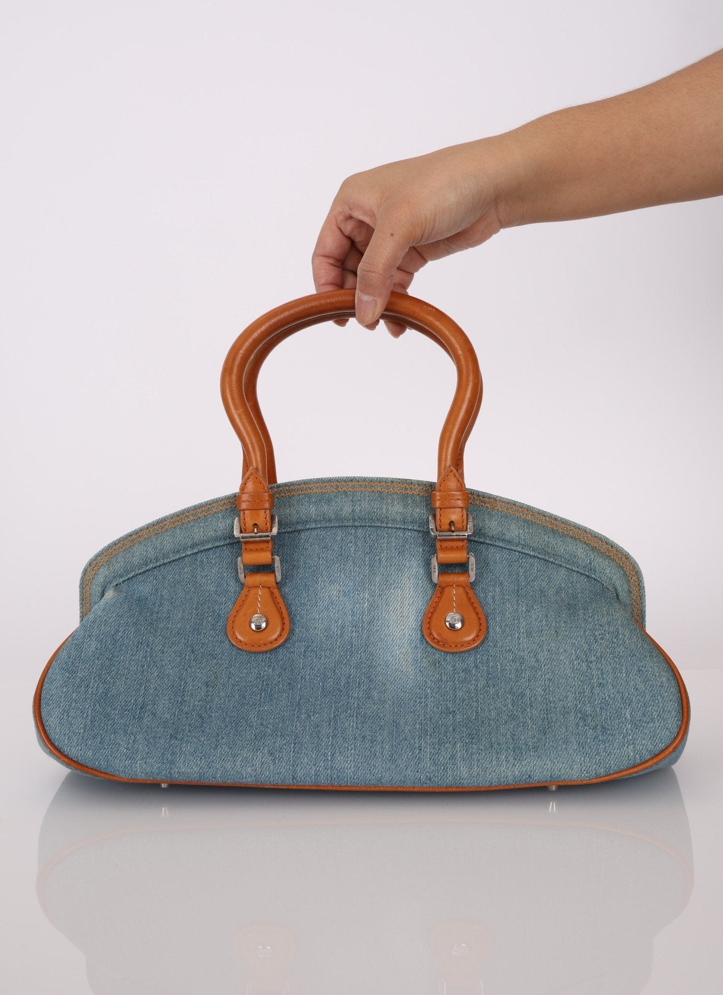 Limited Edition Dior John Galliano 2005 Denim Embroidered Dectective Bag - FashioNica