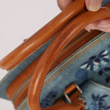 Limited Edition Dior John Galliano 2005 Denim Embroidered Dectective Bag - FashioNica