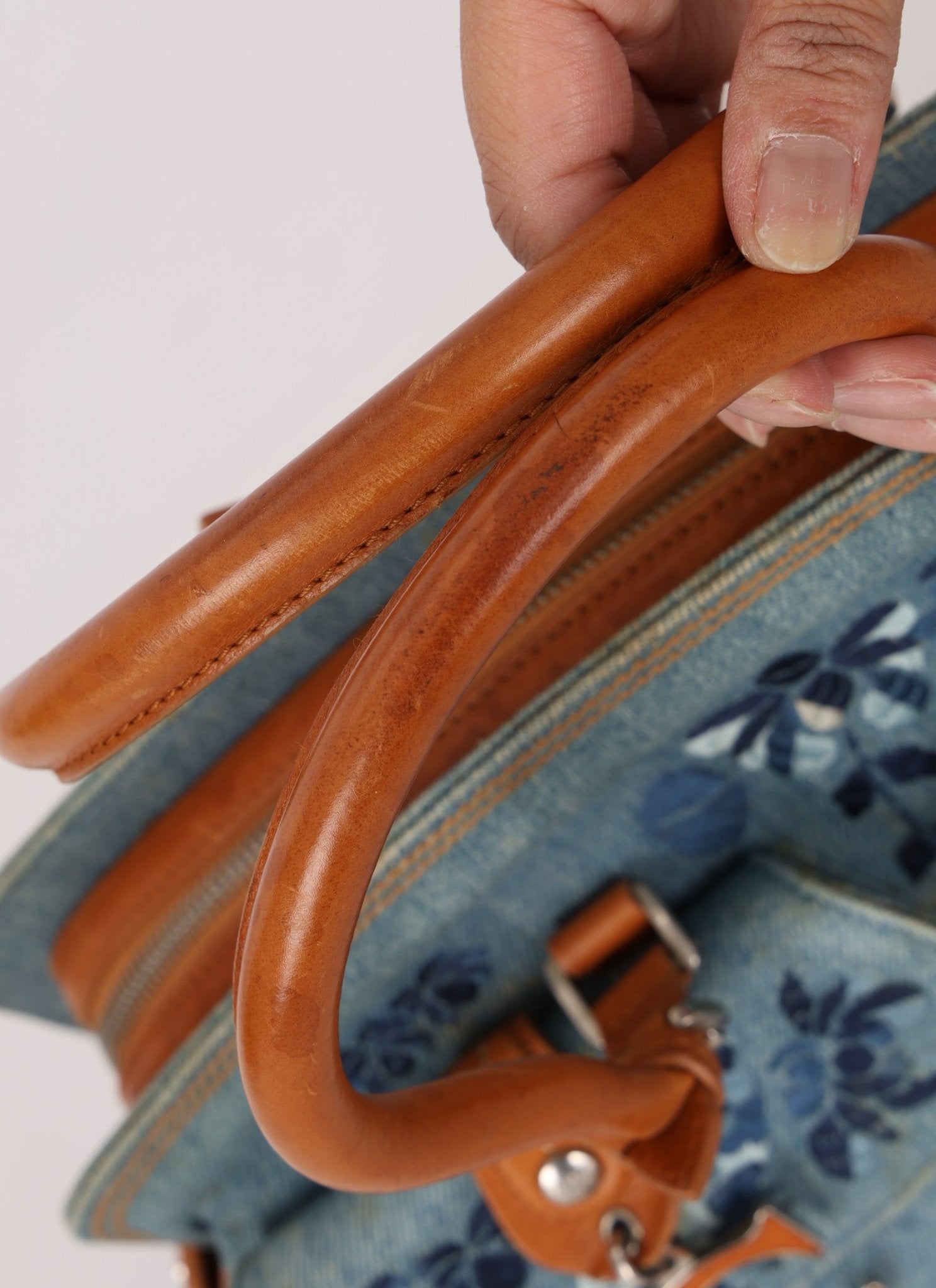 Limited Edition Dior John Galliano 2005 Denim Embroidered Dectective Bag - FashioNica