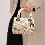 Limited Edition Dior Satin Beaded Pearl Mini Lady - FashioNica