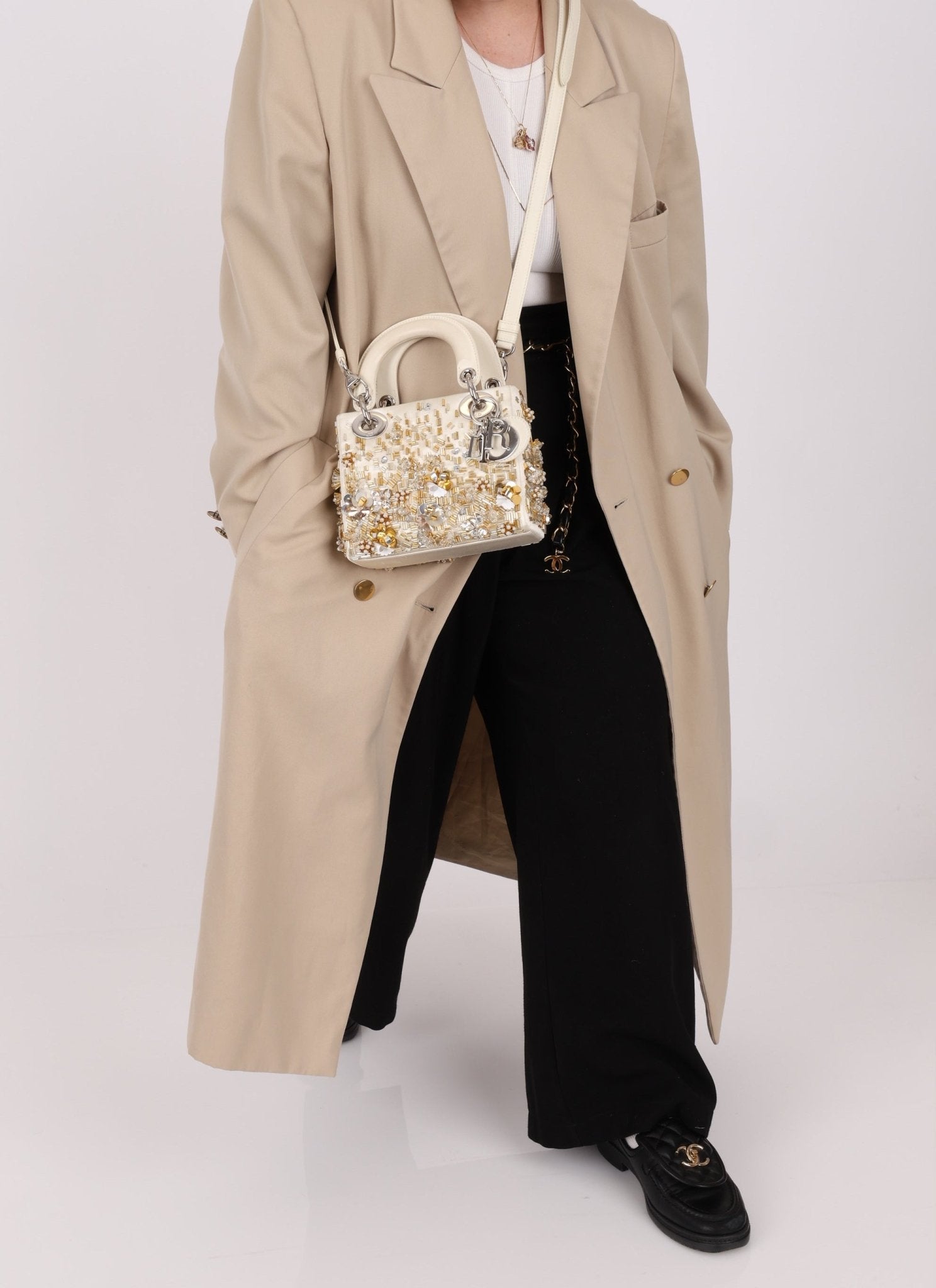 Limited Edition Dior Satin Beaded Pearl Mini Lady - FashioNica