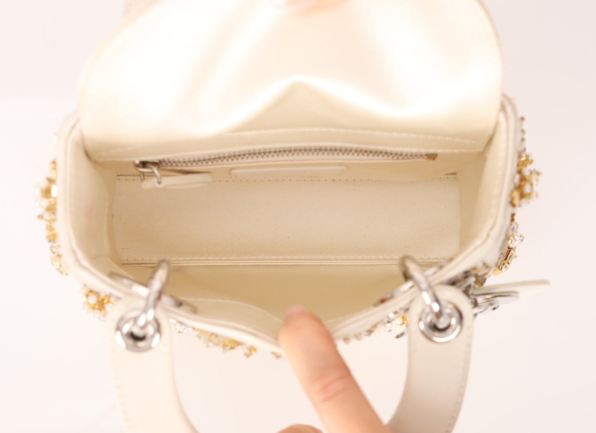 Limited Edition Dior Satin Beaded Pearl Mini Lady - FashioNica