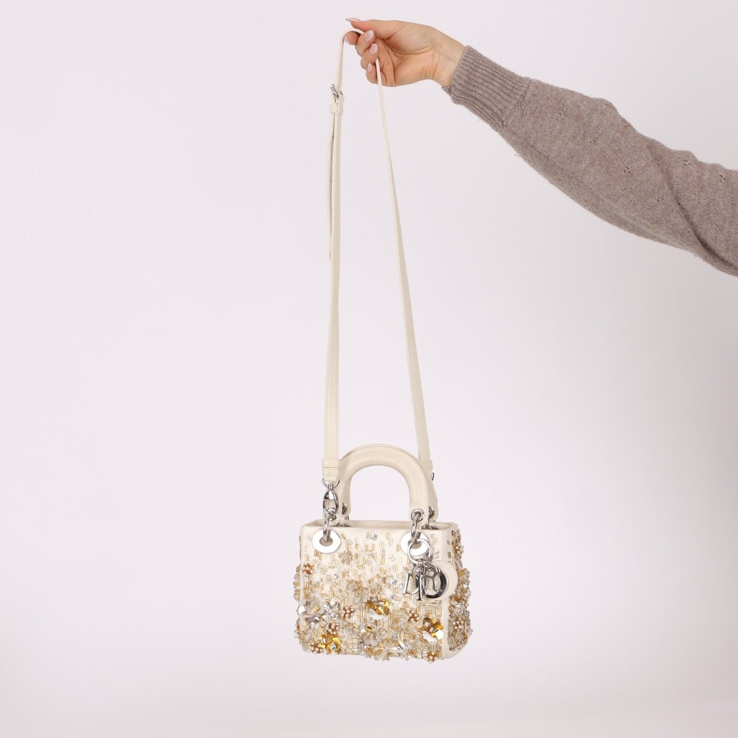 Limited Edition Dior Satin Beaded Pearl Mini Lady - FashioNica