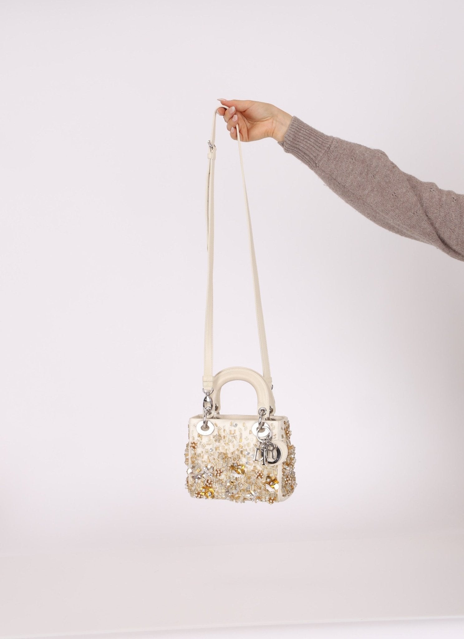 Limited Edition Dior Satin Beaded Pearl Mini Lady - FashioNica