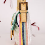 Limited Edition Fendi 1997 Pop - Art Beaded Sequin Snakeskin Baguette - FashioNica