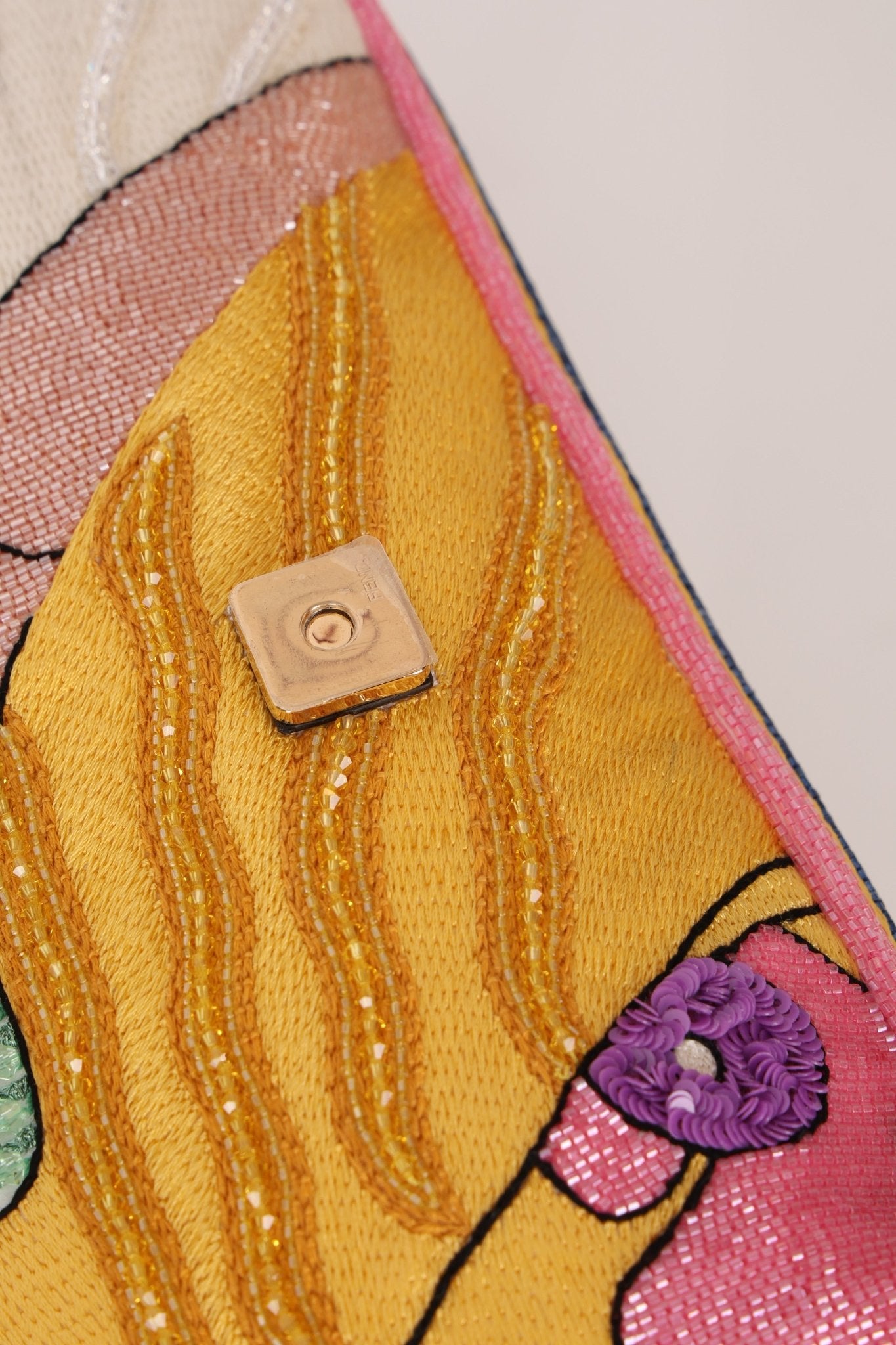 Limited Edition Fendi 1997 Pop - Art Beaded Sequin Snakeskin Baguette - FashioNica