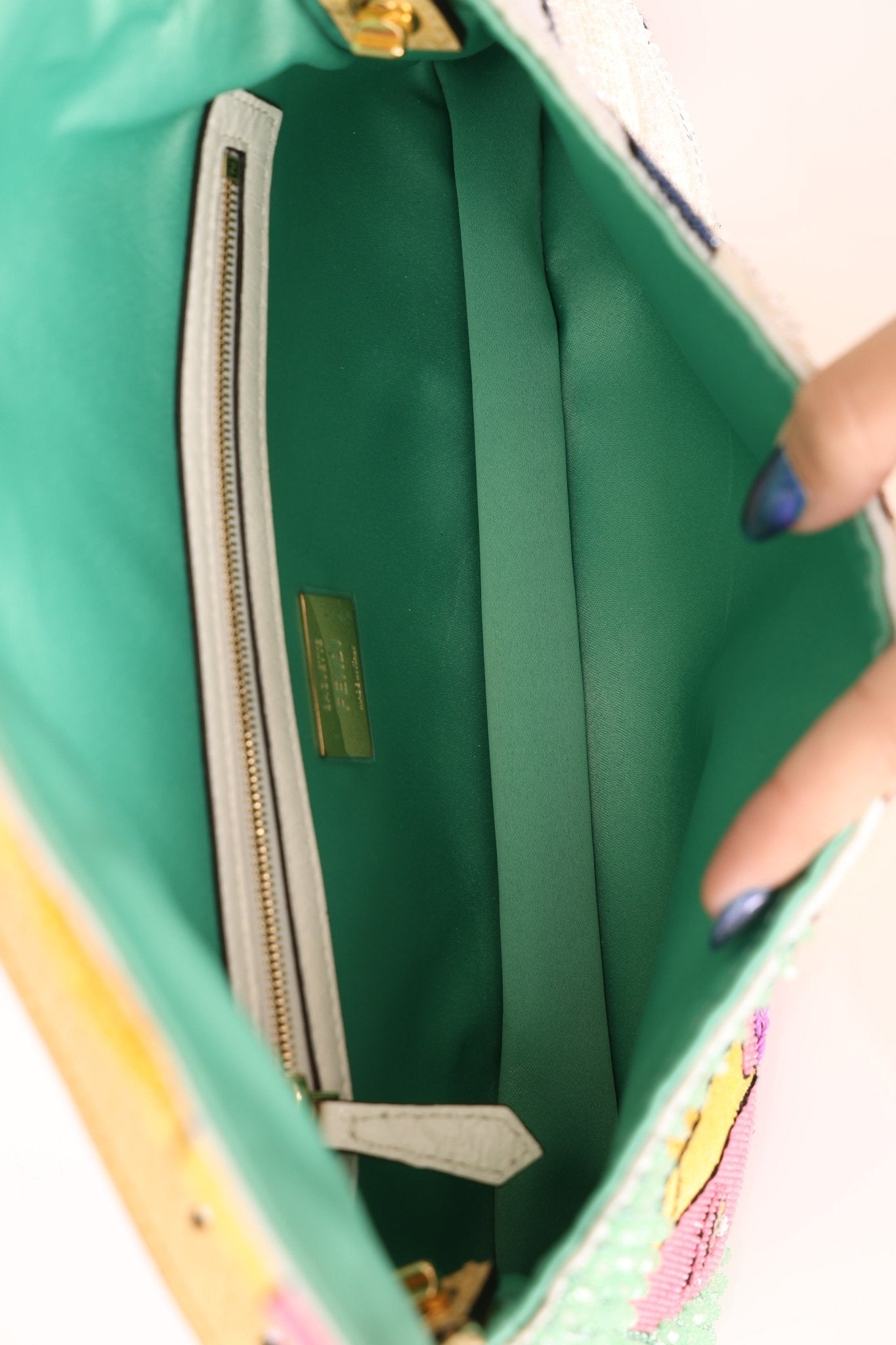 Limited Edition Fendi 1997 Pop - Art Beaded Sequin Snakeskin Baguette - FashioNica