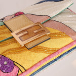 Limited Edition Fendi 1997 Pop - Art Beaded Sequin Snakeskin Baguette - FashioNica
