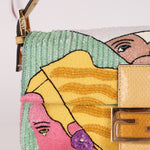 Limited Edition Fendi 1997 Pop - Art Beaded Sequin Snakeskin Baguette - FashioNica