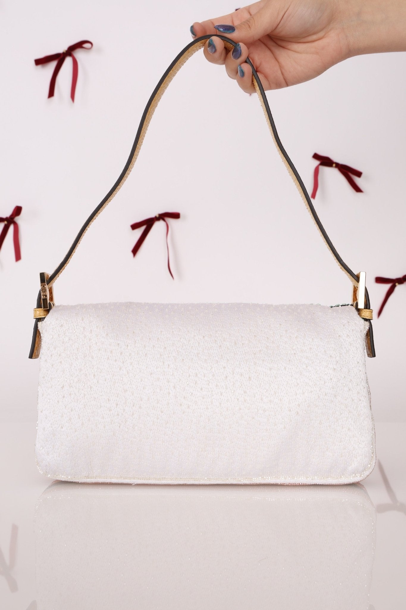 Limited Edition Fendi 1997 Pop - Art Beaded Sequin Snakeskin Baguette - FashioNica