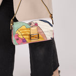 Limited Edition Fendi 1997 Pop - Art Beaded Sequin Snakeskin Baguette - FashioNica