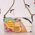 Limited Edition Fendi 1997 Pop - Art Beaded Sequin Snakeskin Baguette - FashioNica