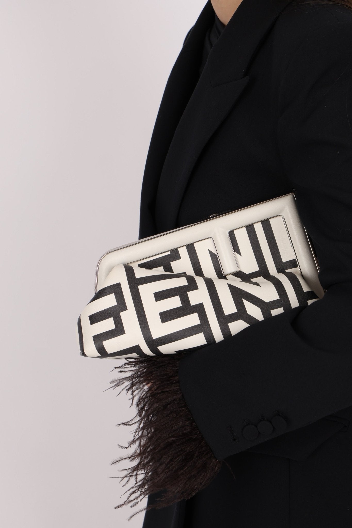 Limited Edition Fendi By Marc Jacobs Logo Small First Clutch - FashioNica