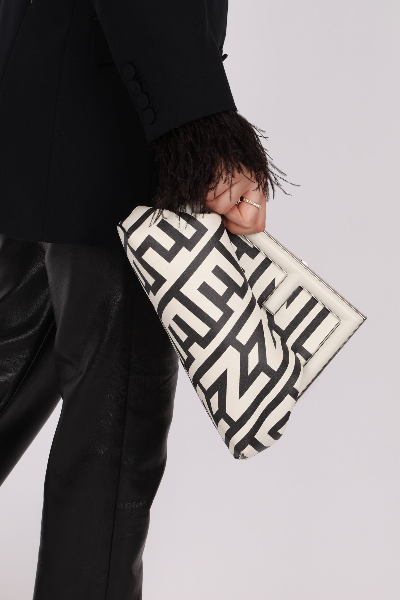 Limited Edition Fendi By Marc Jacobs Logo Small First Clutch - FashioNica