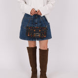 Limited Edition Fendi Floral Denim Beaded Baguette Bag - FashioNica