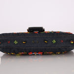 Limited Edition Fendi Floral Denim Beaded Baguette Bag - FashioNica