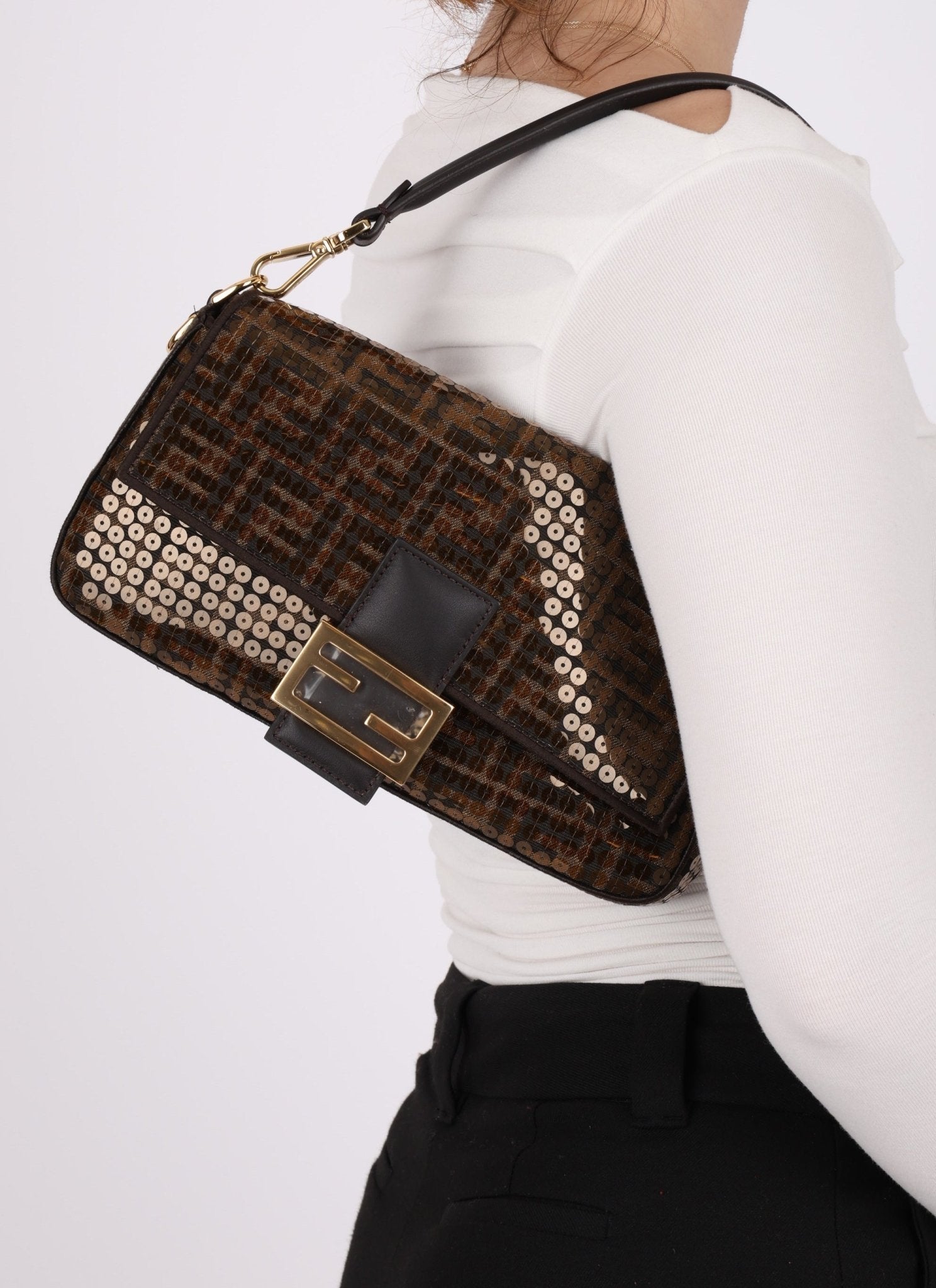 Limited Edition Fendi Re - Edition Zucca Sequin Baguette - FashioNica