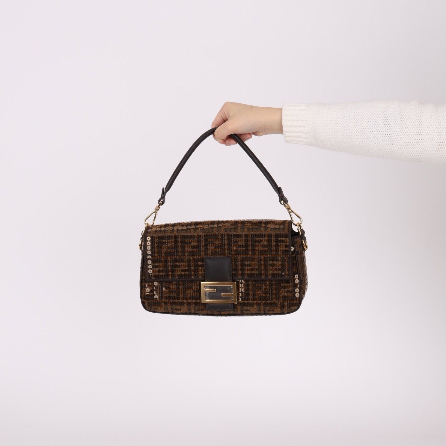 Limited Edition Fendi Re - Edition Zucca Sequin Baguette - FashioNica