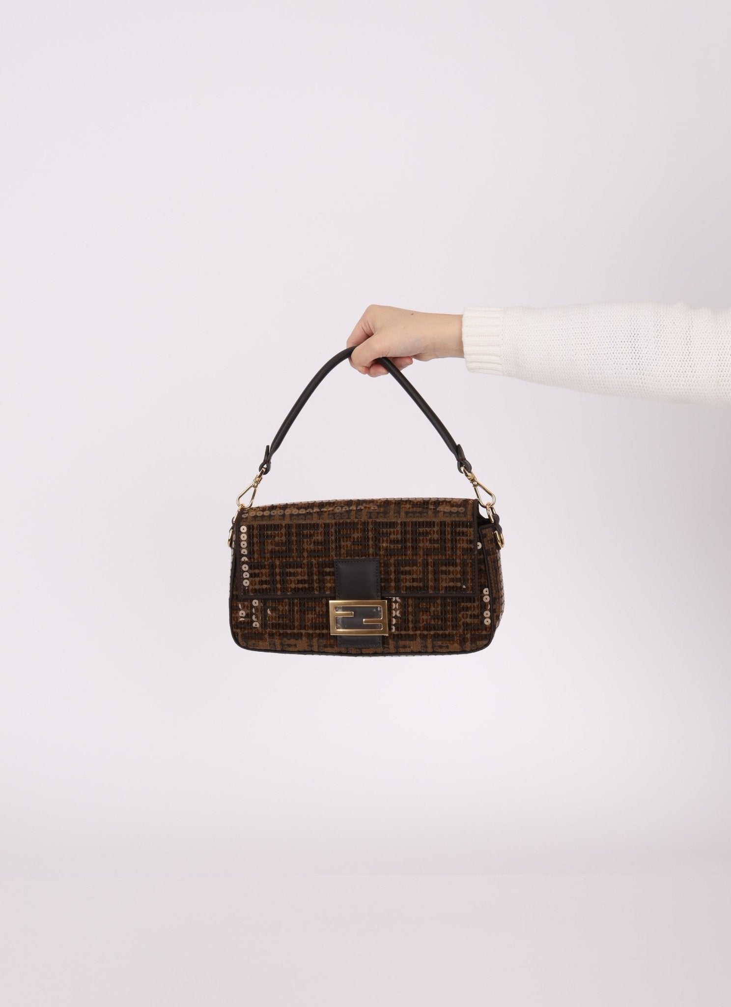Limited Edition Fendi Re - Edition Zucca Sequin Baguette - FashioNica