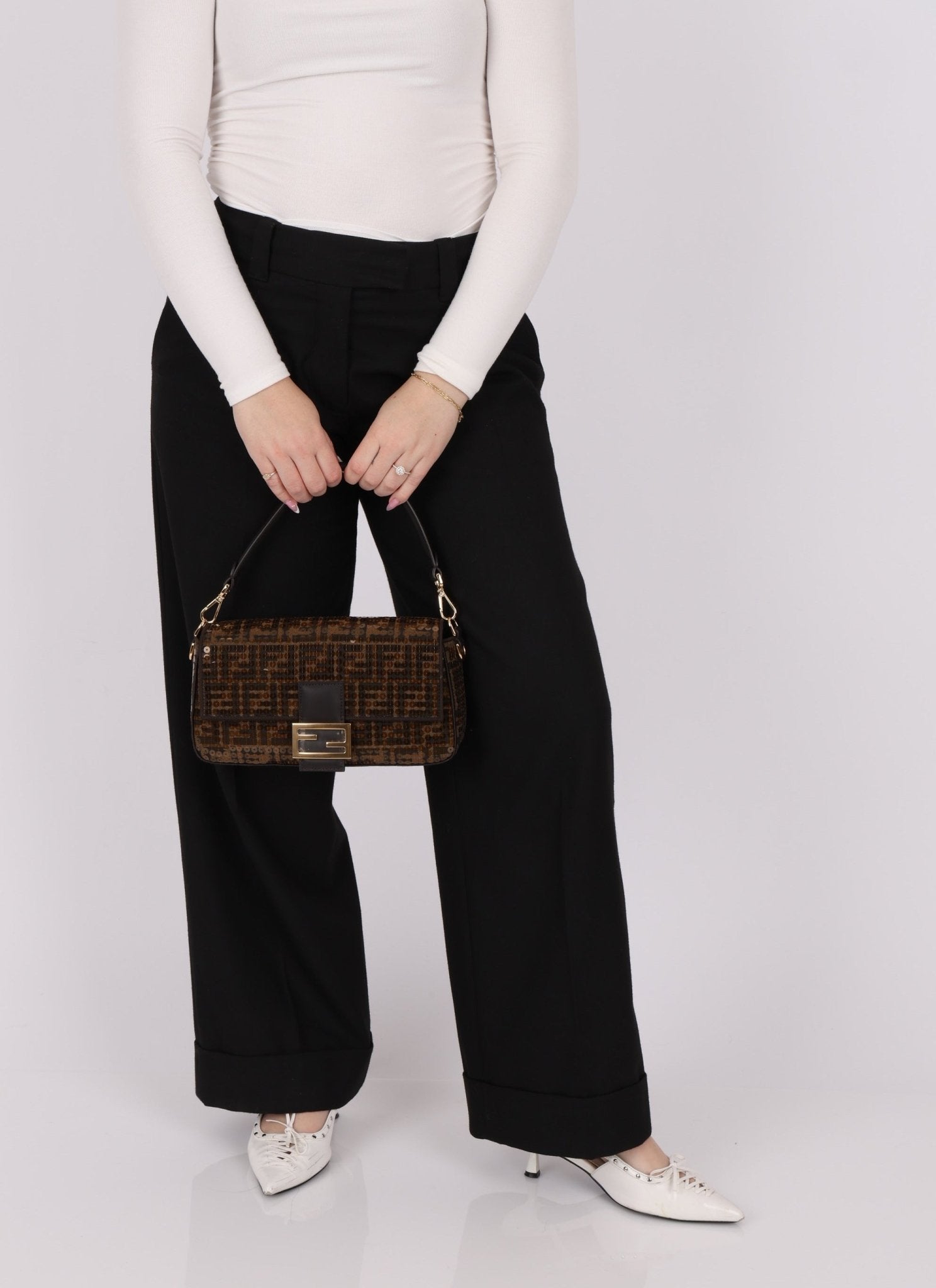 Limited Edition Fendi Re - Edition Zucca Sequin Baguette - FashioNica