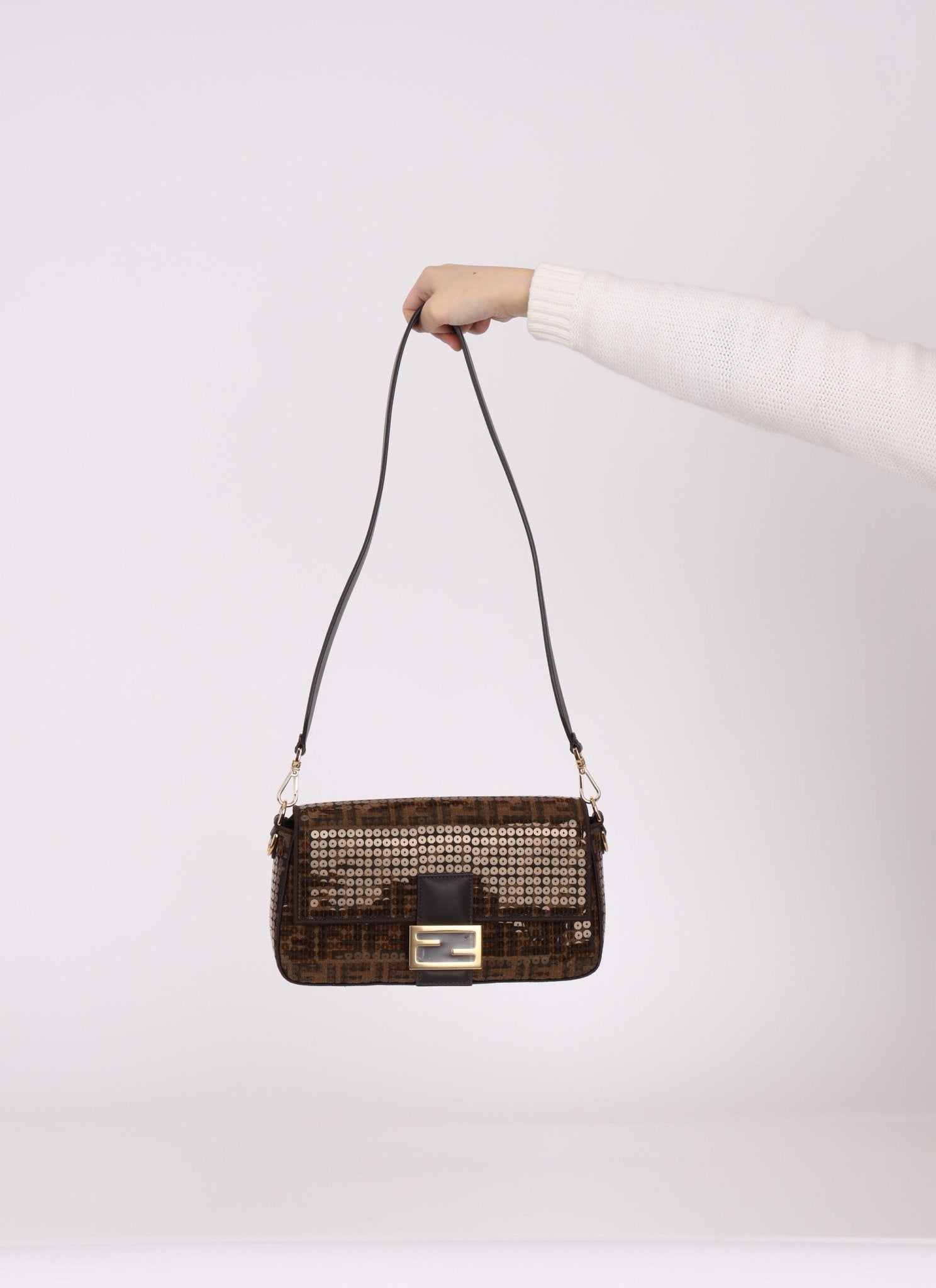 Limited Edition Fendi Re - Edition Zucca Sequin Baguette - FashioNica