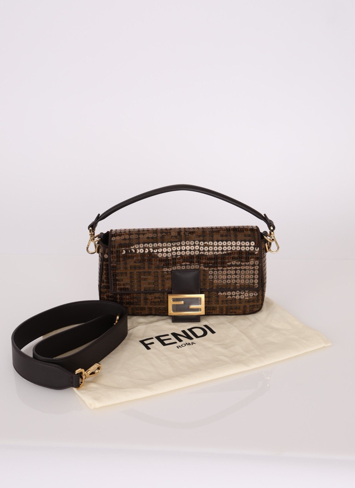 Limited Edition Fendi Re - Edition Zucca Sequin Baguette - FashioNica