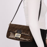 Limited Edition Fendi Re - Edition Zucca Sequin Baguette - FashioNica