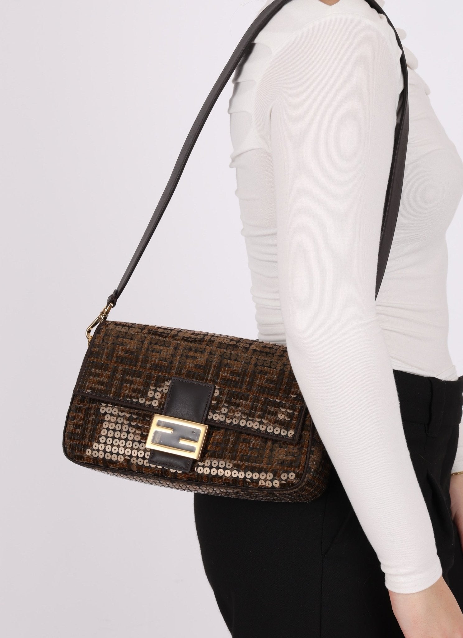 Limited Edition Fendi Re - Edition Zucca Sequin Baguette - FashioNica