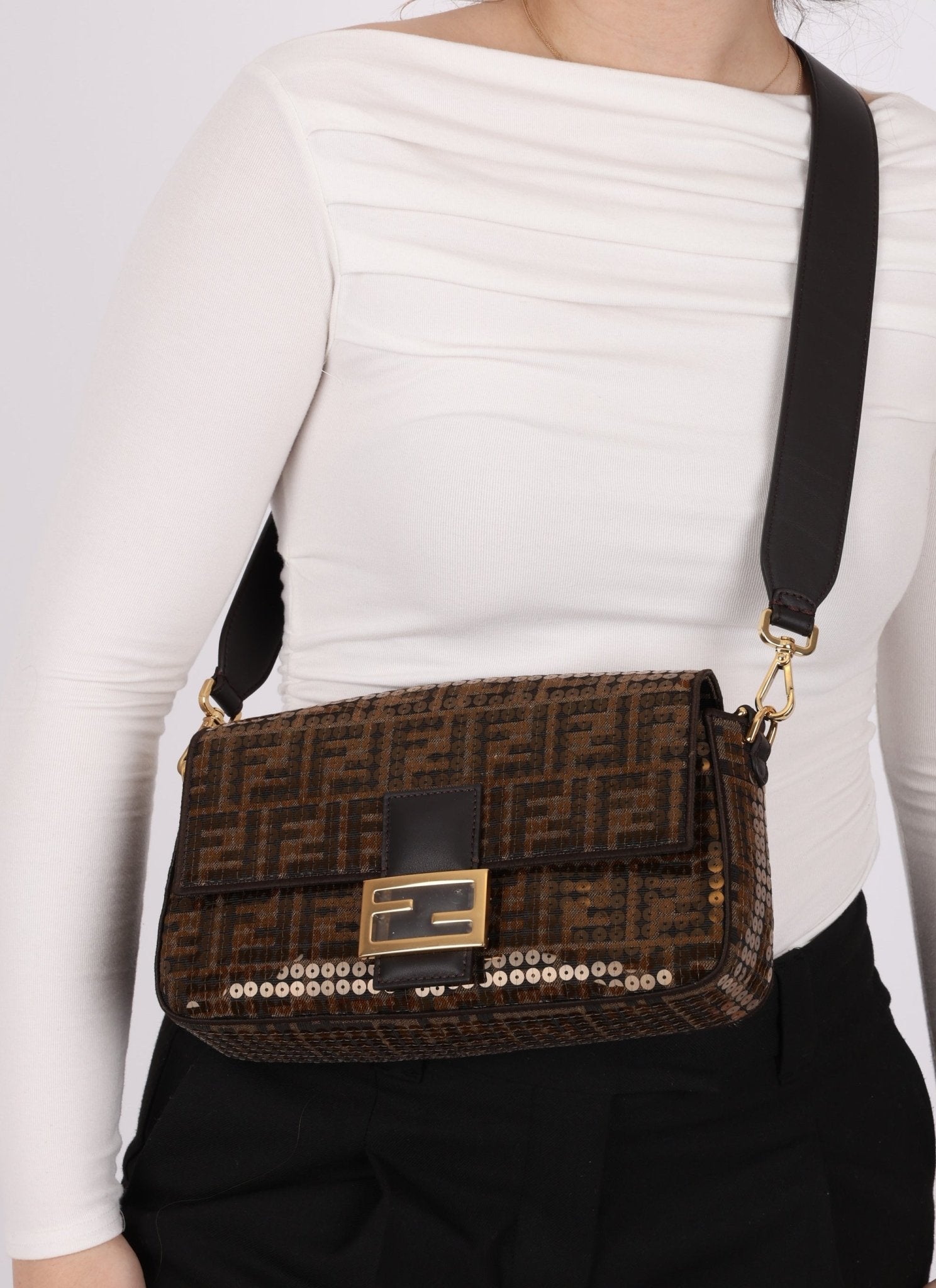 Limited Edition Fendi Re - Edition Zucca Sequin Baguette - FashioNica